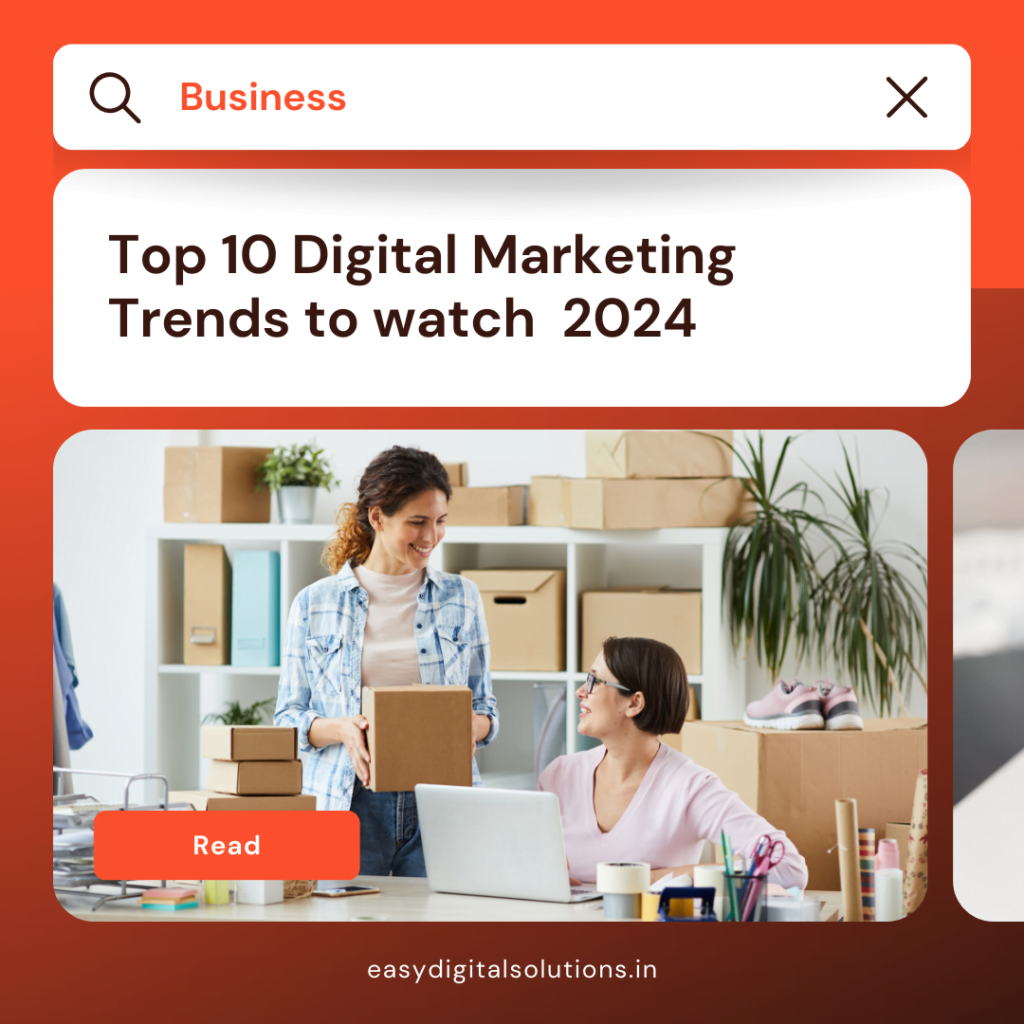 Top 10 Digital Marekting Trends in 2024: easydigital Solutions.